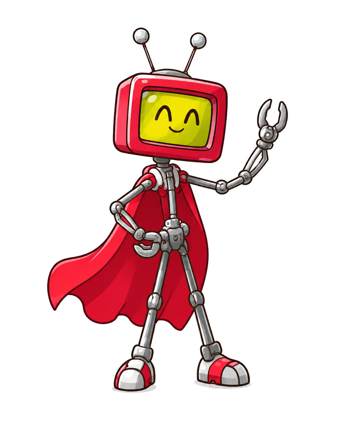 Robot Tv Rojo pose 2
